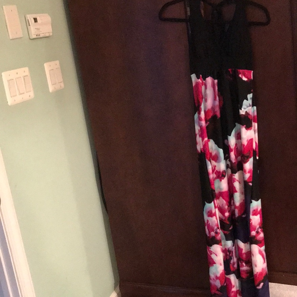 HeartSoul Black and Pink Maxi Dress